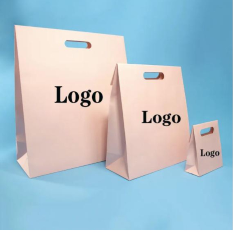 Opakovaně použitelná úmrtína rukojeť Spot UV Vlastní logo svatební dárek knarozeninám Pink Oděv Balení barevný design papírnanákupní taška